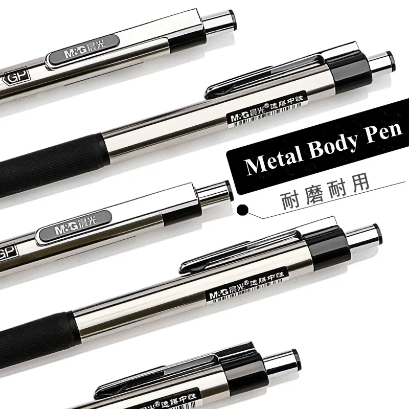 Gel Pens Metal Sign Pens Retractable Gel Pens Ballpoint Pen Retractable Stainless Steel Ballpoint Gel Pens 0.5mm Fine Point Bullet Tip Black Blue ink Refill Smooth Writing Grip Signing Pen
