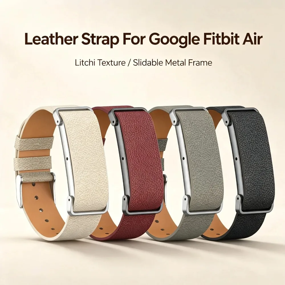 Premium Leather Watch Strap - Elegant Replacement Band with Metal Frame