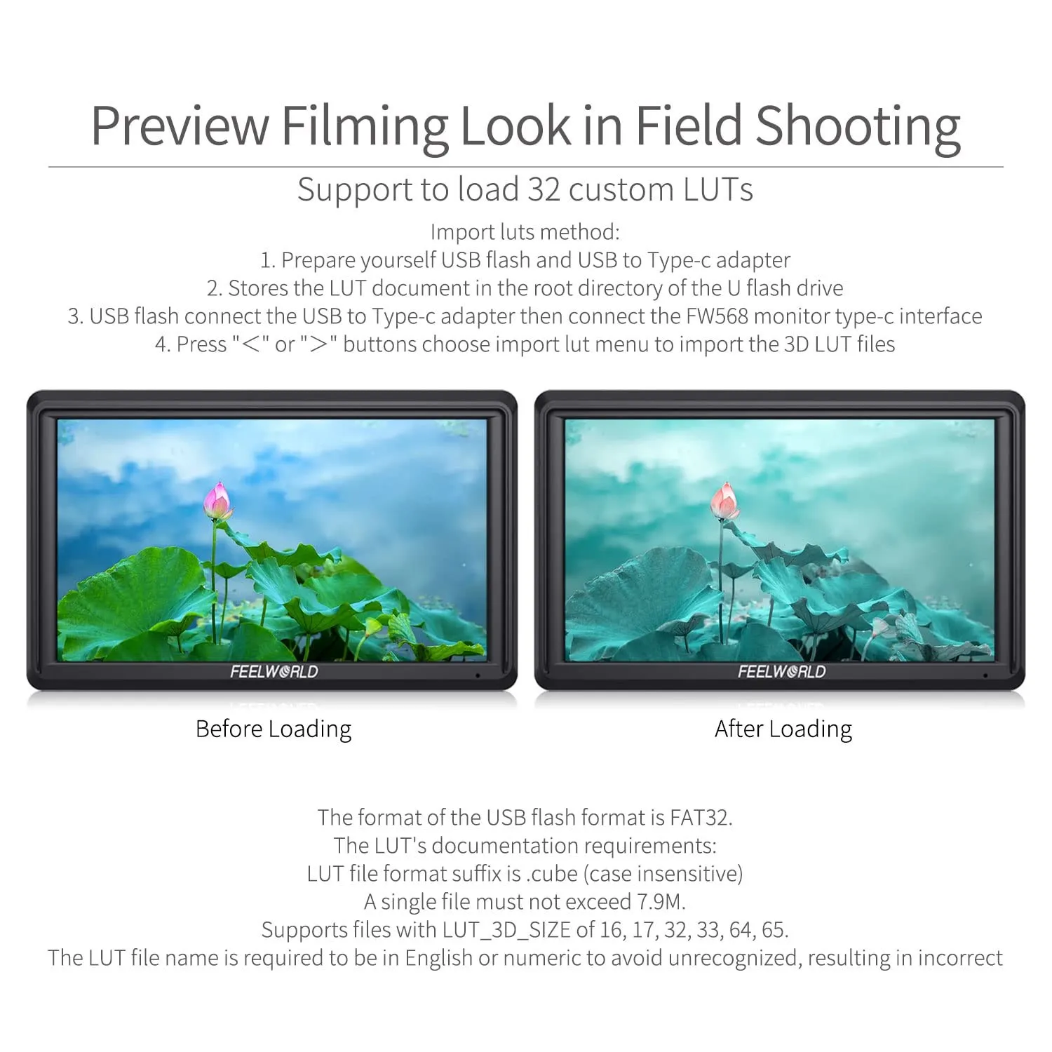 FEELWORLD FW568 V3 6 Inch 3D LUT DSLR Camera Field Monitor IPS Full HD1920X1080 Support HDMI Output With Tilt Arm for Gimbal Rig