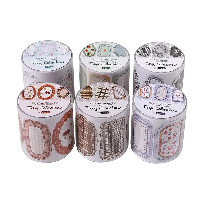 1pcs/1lot 장 접착 테이프 태그 응집 쥬브 저널 DIY 종이 일본어 마스킹 스크랩북 스티커