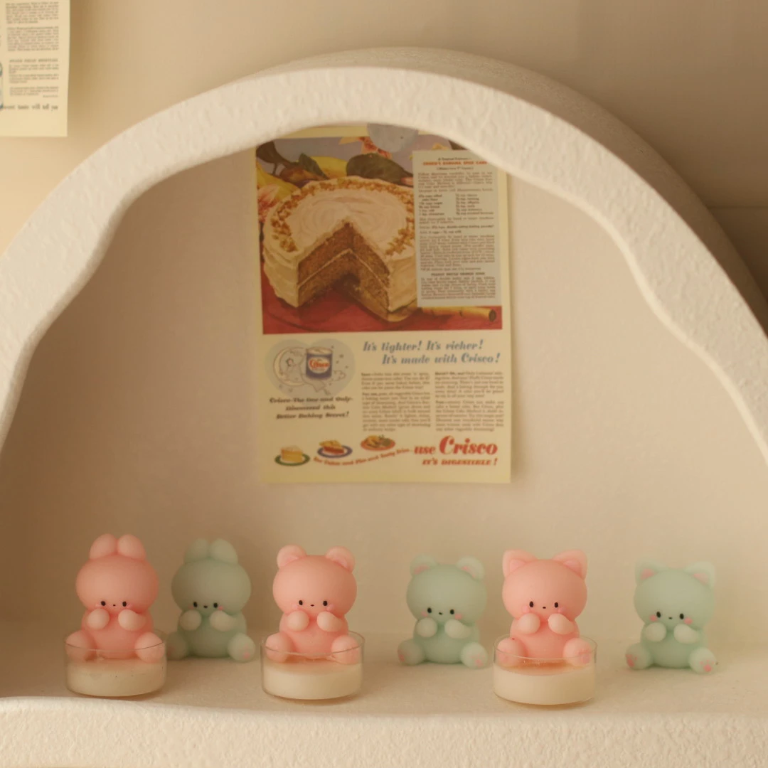 Cute Animal Rabbit Bear Cat Silicone Candle Mold DIY Chocolate Baking Cake Mold 3D Bunny Gypsum Silicone Handmade Soap