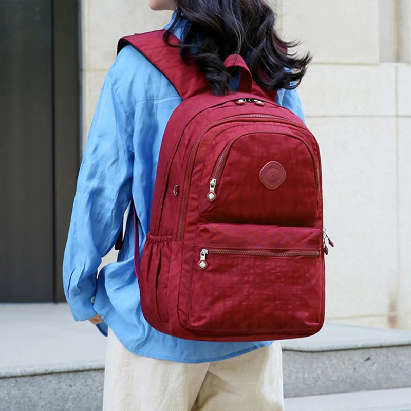 Waterproof Backpacks for Woman Nylon High-Capacity Backpack Lightweight Bags for Women Man Backpack Multi-layer Pocket SchoolBag