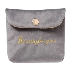 Velvet Cosmetic Organizer for Women & Girls - Stylish Travel Pouch (Light Grey)