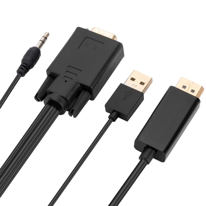 휴대용 VGA DisplayPort 어댑터 케이블 VGA 아날로그 신호 신호