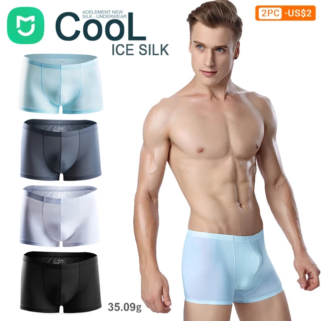 Mens Ice Silk Seamless Underwear Boxer Shorts Sexy Ultra-thin