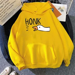 Honk Goose Print Loose Hoodie Kawaii Tracksuit Vinatge Duck Hip Hop Streetwear Harajuku MenWomen Sweatshirt Fashion Cute Hoodie