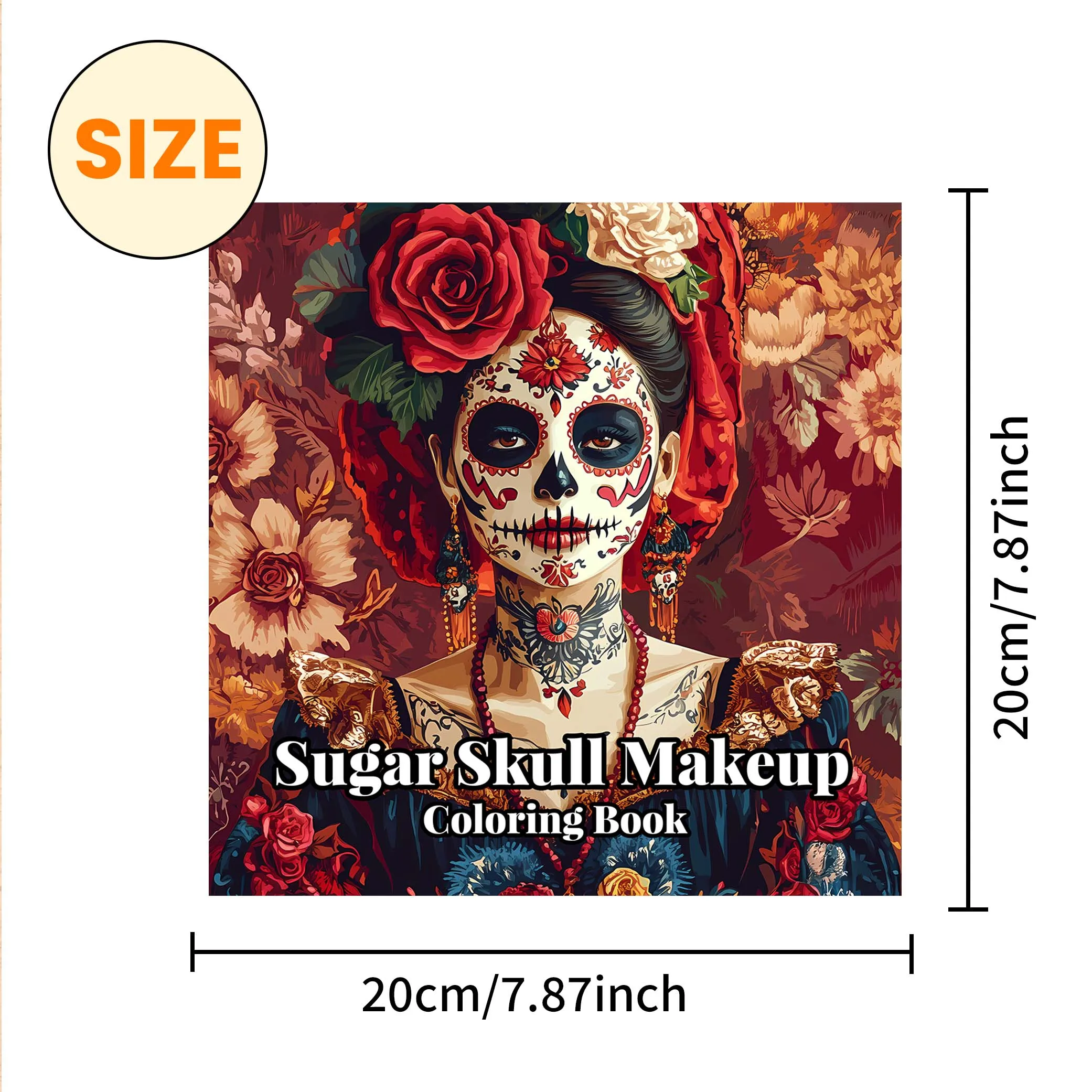1pc 24 Pages Skull in Makeup Theme Coloring Book Art Craft Creative Expression Ideal Gift for Teens Adults 5