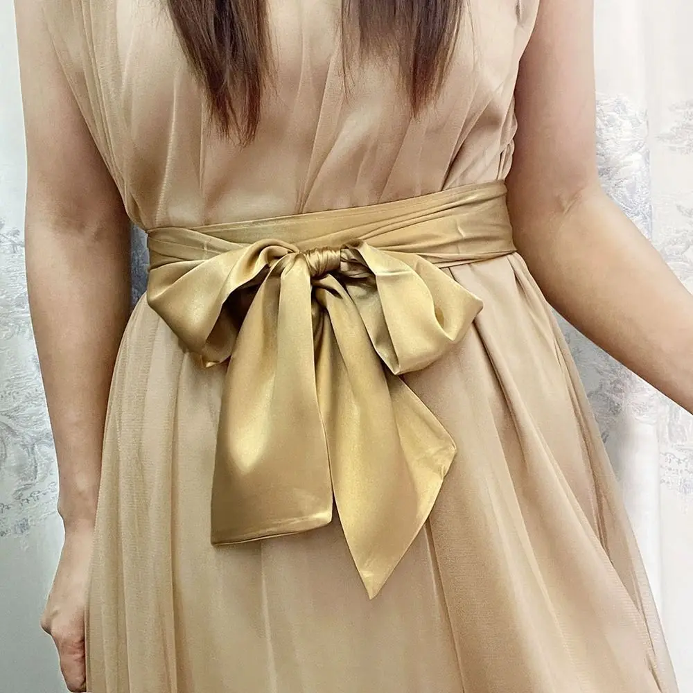 Satin Seide Schleife Korsett Taille Gürtel Breite DIY Bowknot Stoff Band Cummerbunds Dekorative Taille Abdeckung Für Frauen Dame Mädchen Braut – Detail 6