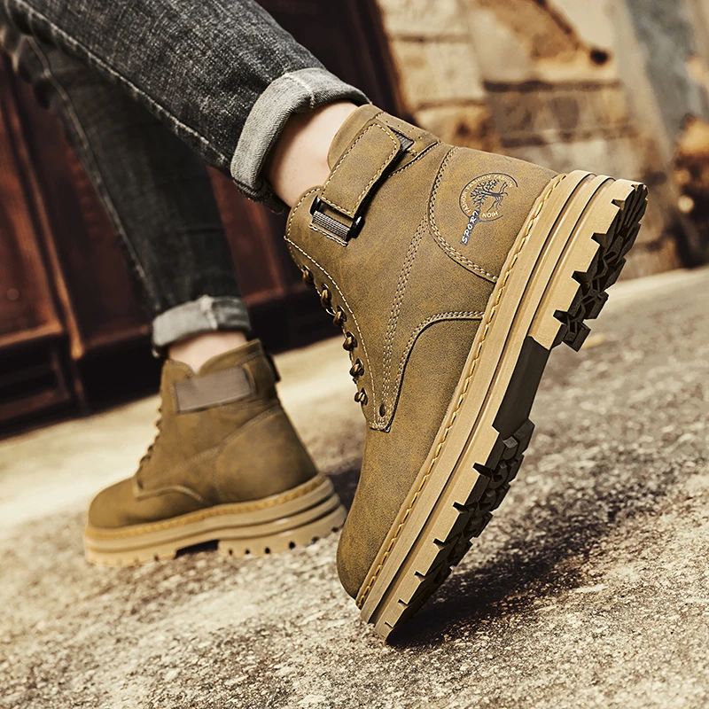 Men's High Cut Outdoor Casual Platform Snow Boots Plush Fur