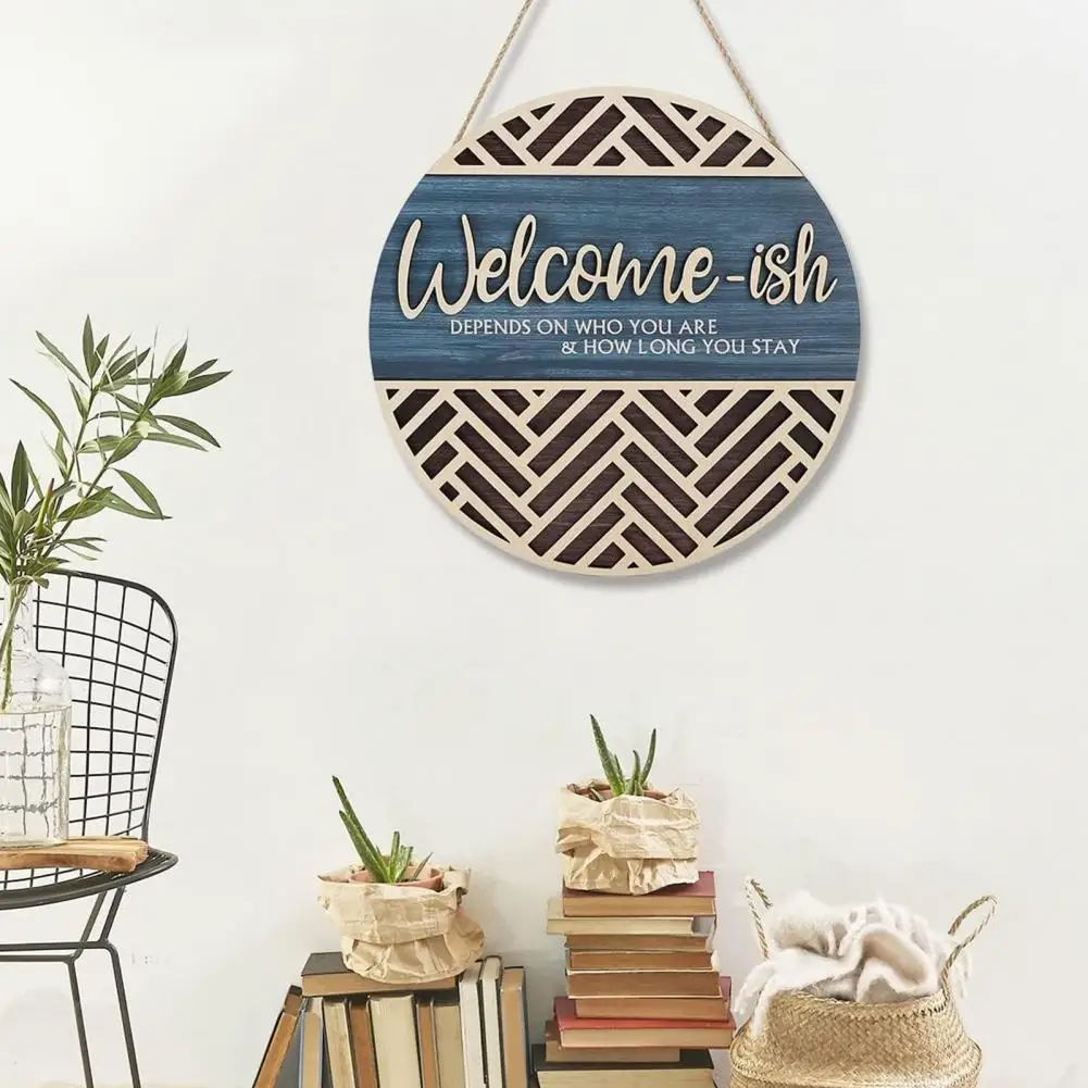 

Welcome Sign Rustic 3D Front Door Hanging Sign Round Wooden Welcome Plaque for Farmhouse Porch Decoration Home Door Decorations