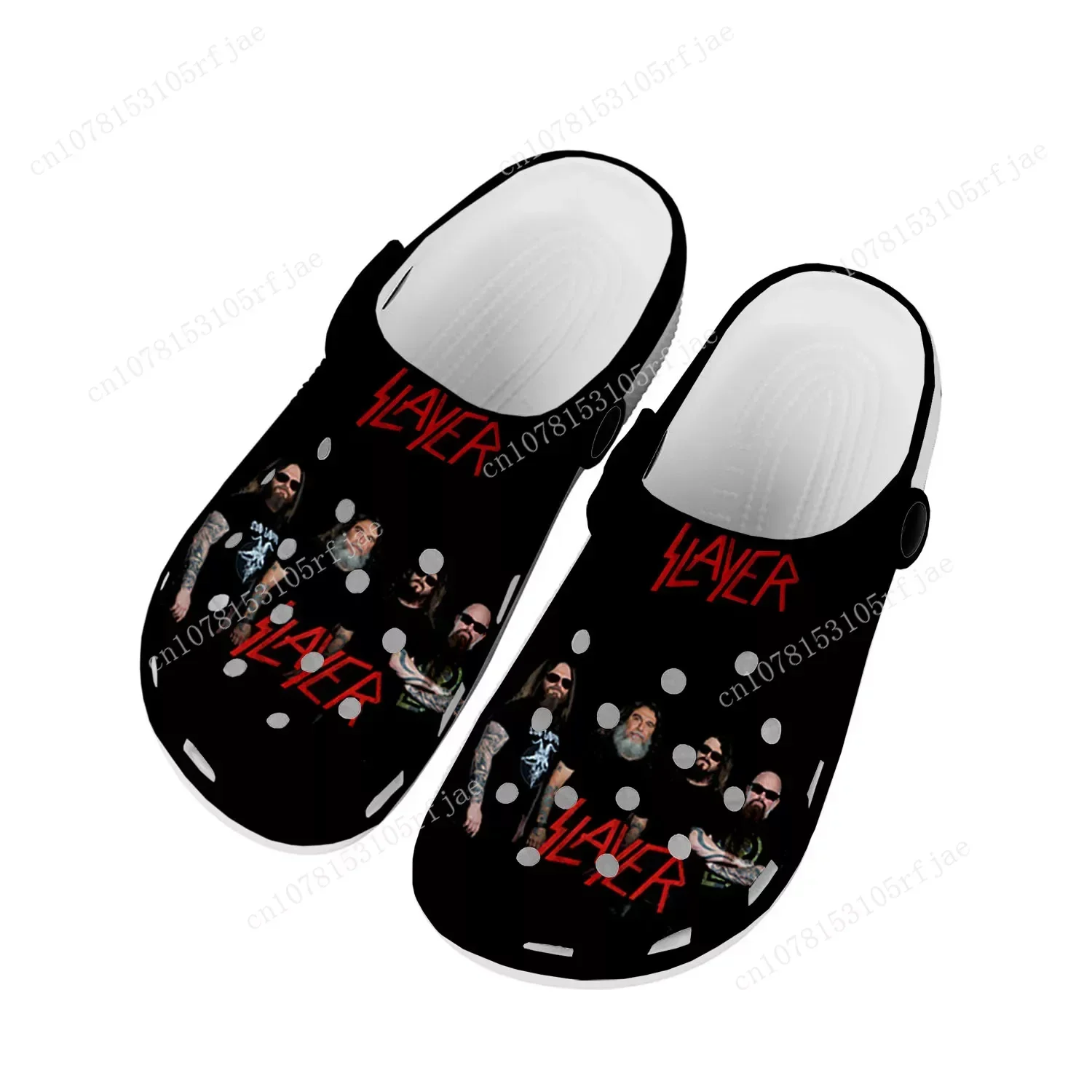 Slayer Heavy Metal Rock Band Home Clogs Custom Water Shoes Mens Womens Teenager Shoe Garden Clog Breathable Beach Hole Slippers