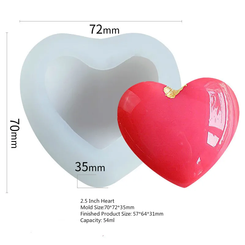 Stampini In Silicone A Forma Di Cuore - 4 Pezzi Per Candele, Sapone, Cioccolato E Decorazioni - Foto 4
