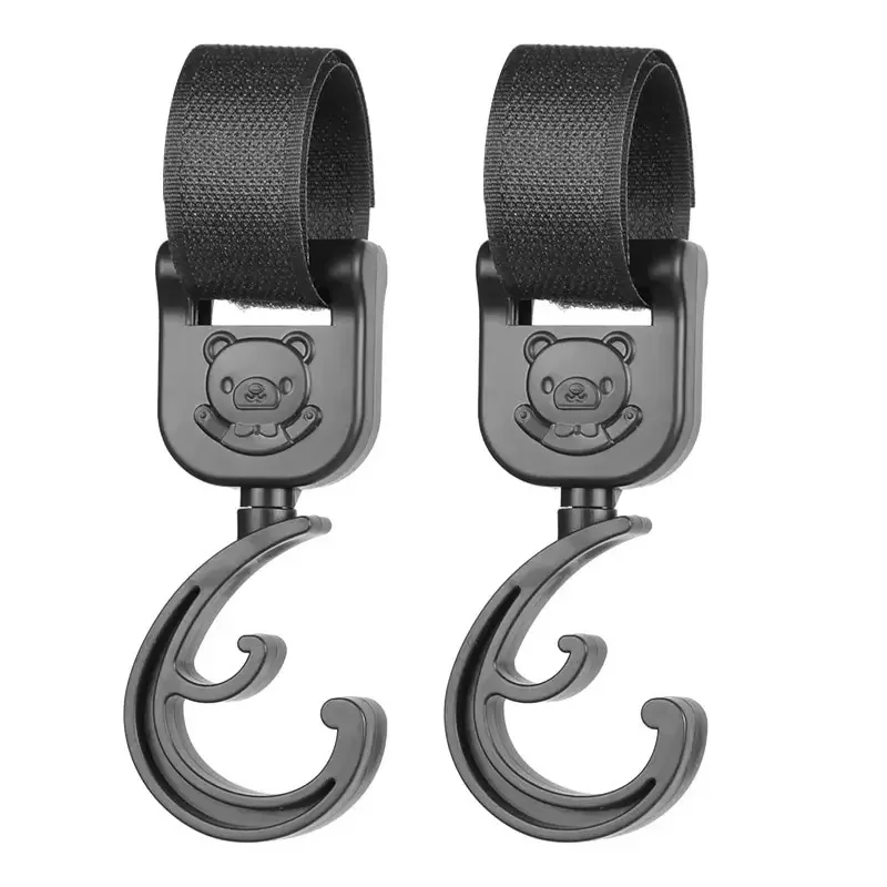 

2 PCS Cartoon Stroller Accessories Degree Large Hook Umbrella Car Hook and Loop Stroller Hook