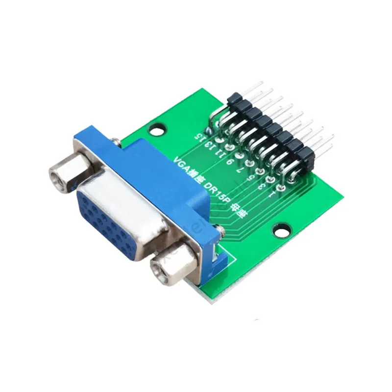 DB15 HDR15 DR15 to Dip 2.54mm 인터페이스 테스트 보드, 블루 VGA 암 소켓 어댑터 변환 보드, 1 개