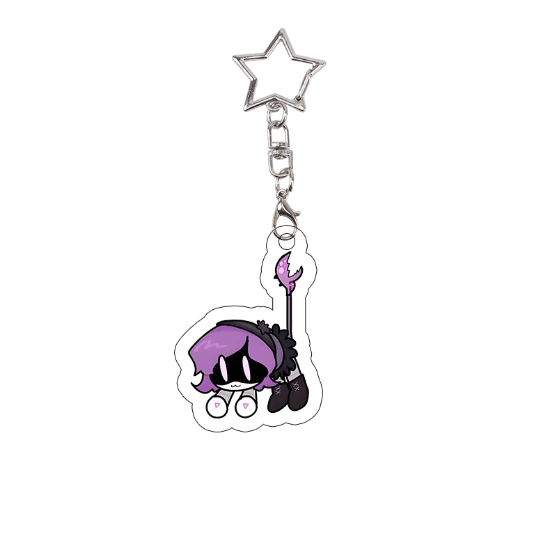 Cute Anime Charm - Acrylic Keychain with Star Chain Pendant - Festival Gift