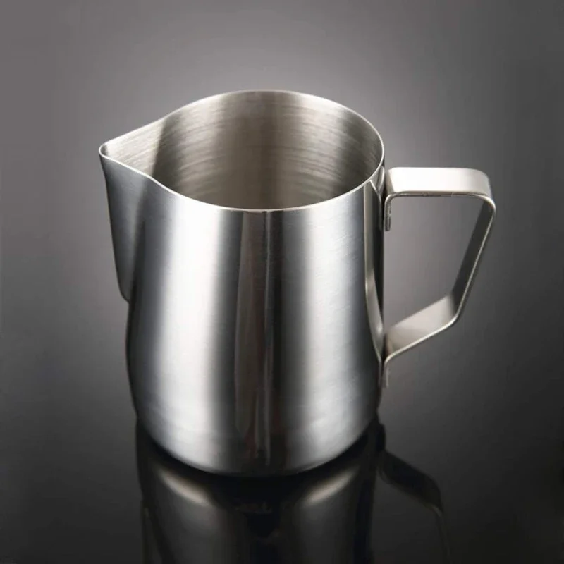 350/600/1000ml Milk Jugs Fashion Silvery Stainless Steel Milk Craft Milk Frothing Pitcher Coffee Latte Frothing Art Jug Mug Cup