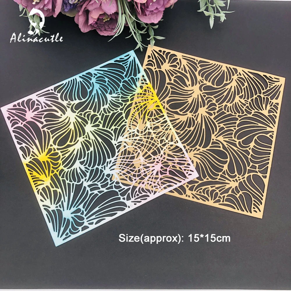 

Alinacutle 6" Leave Square Background Metal Cutting Die Cut Scrapbooking Paper Craft Album Handmade Card Template Die Cutting