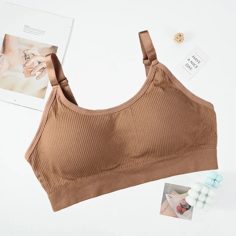 

Seamless Vest Bra Tops Slim New Crop Top Without Steel Ring Women Solid Color Breathable Beauty Back Soft Sport Intimates
