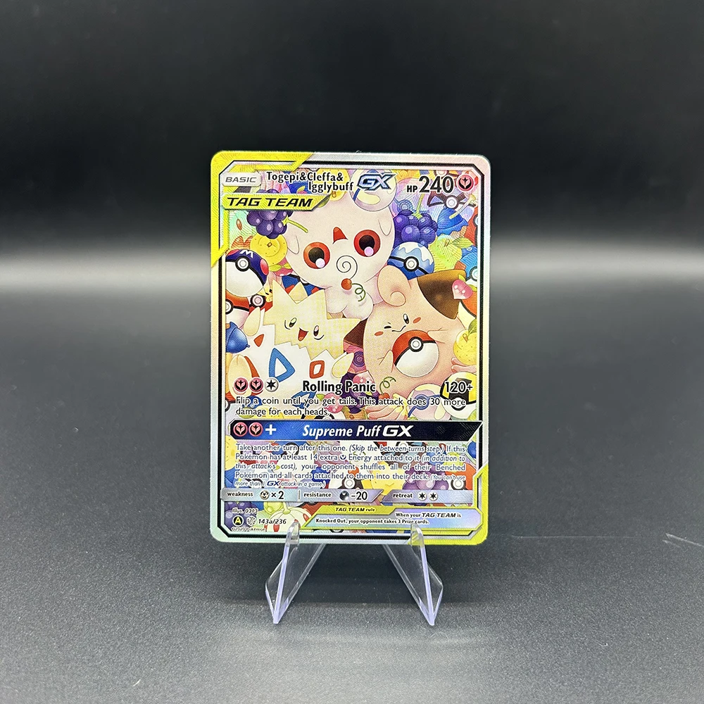 26 neue Designs DIY PTCG TCG Sammelkarte Cartoon TAG TEAM Latios Latias Gengar Karte Englische Folie Refraktive Farbe Flash Geschenke – Detail 23