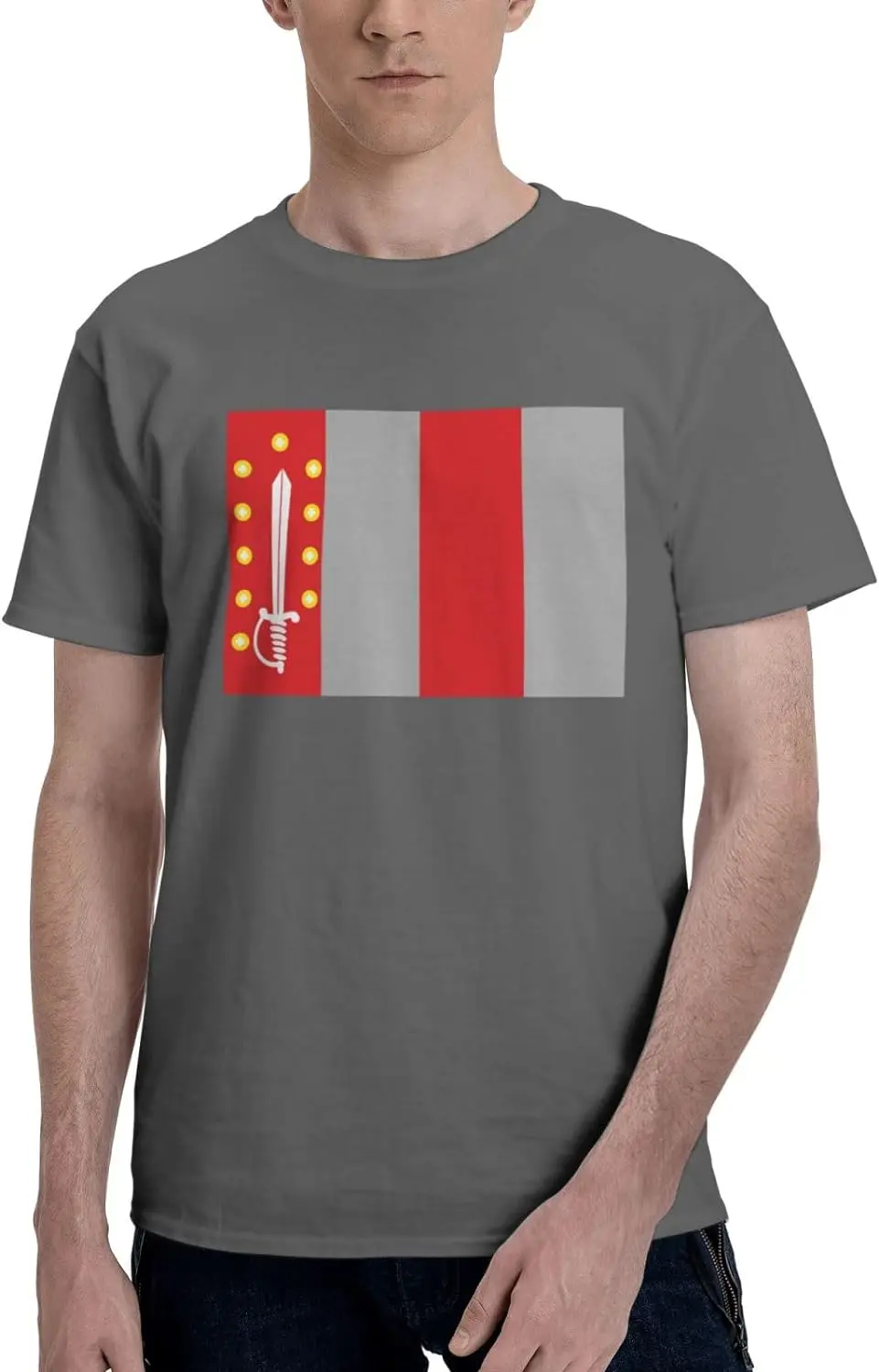 

Футболка DELDA Vierpolders vlag с коротким рукавом, хлопковая Мягкая дышащая черная футболка с круглым вырезом