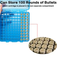 100 Rounds Tactical Bullet Box Pistol Ammo Case for .38 Spec/.38 Super/.38 SW/.32 HR/.357 Caliber Ammo Hunting Gun Accessories 2
