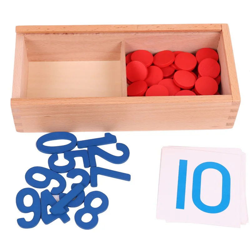 Kids Wooden Montessori Cognitive Cards Number Counting Math Game Educational Toys For Kids Early Childhood Preschool Training 4