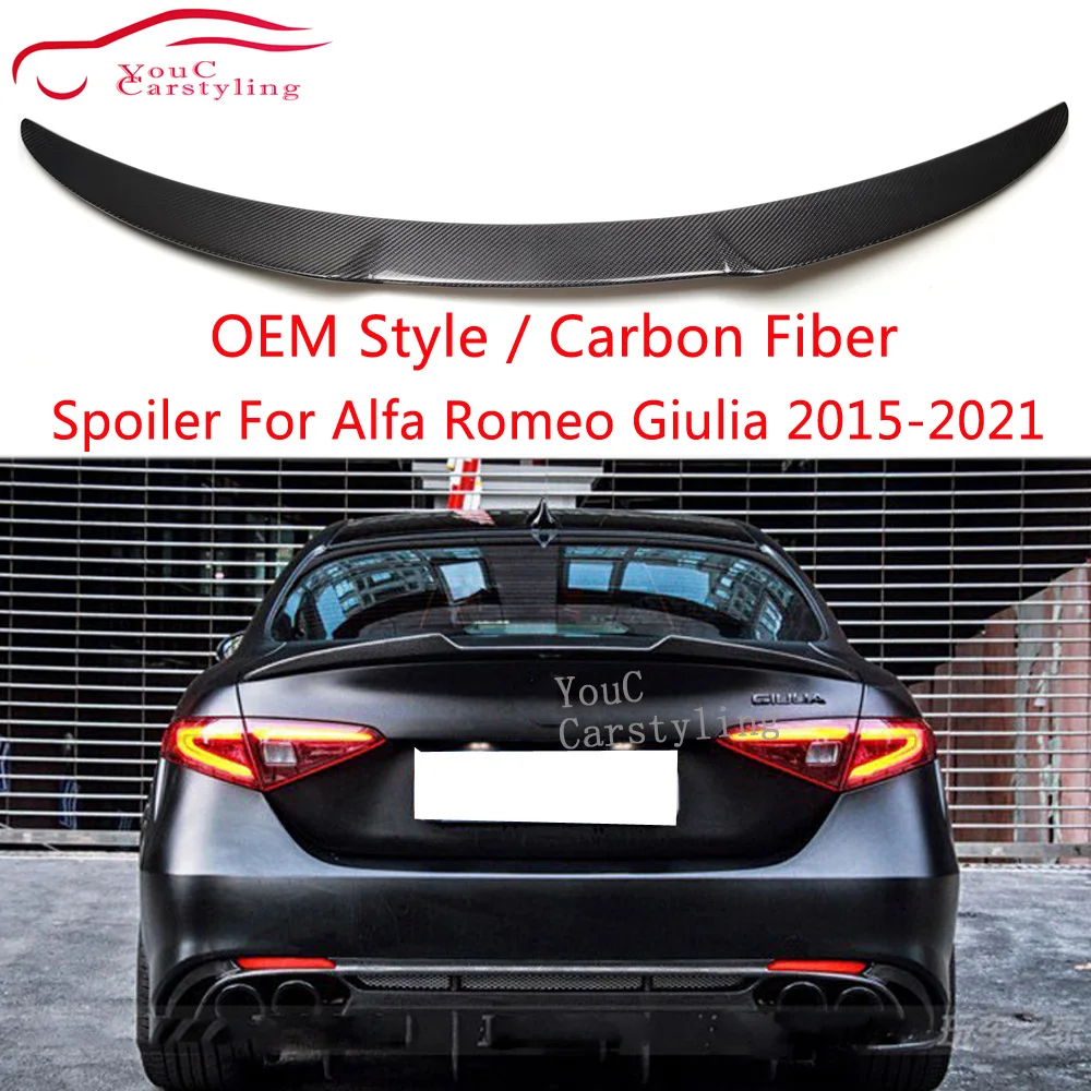 Real Carbon Fiber Rear Spoiler For Alfa Romeo Giulia 4door Sedan