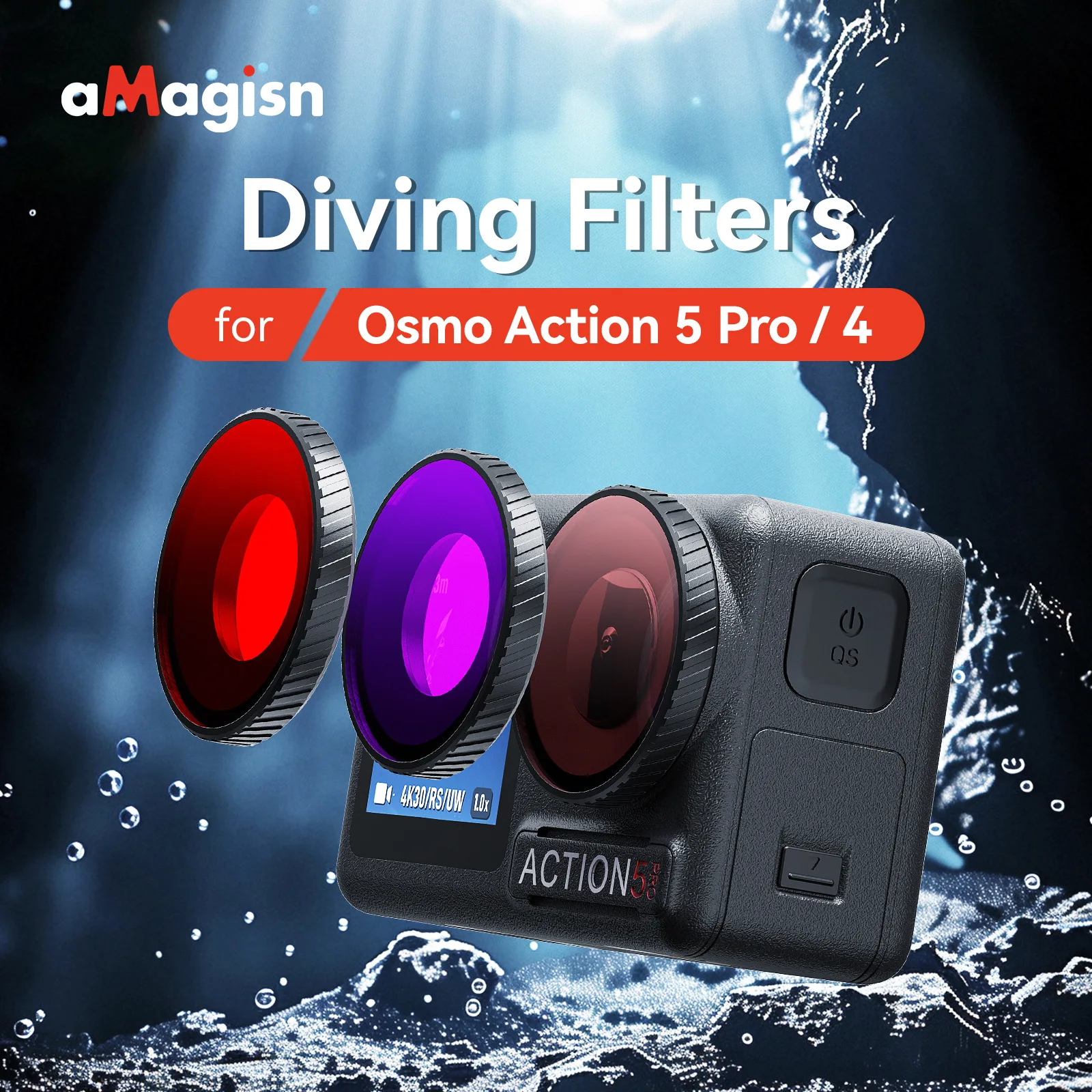 Waterproof Diving Lens Filter for DJl OSMO Action 5Pro/4 Series Anti-Fog Seamlessly Adapted To Waterproof Cases action camera accessory