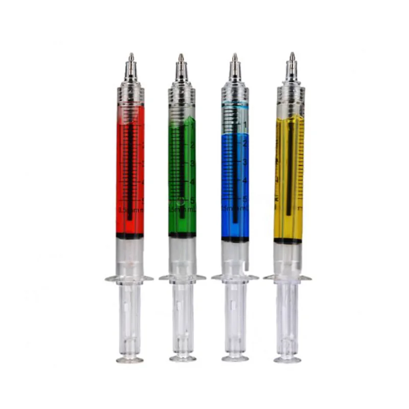 Ballpoint Pen Creative Simulation Colored Needle Nurse Hospital Office School Stationery Household Items Color Random