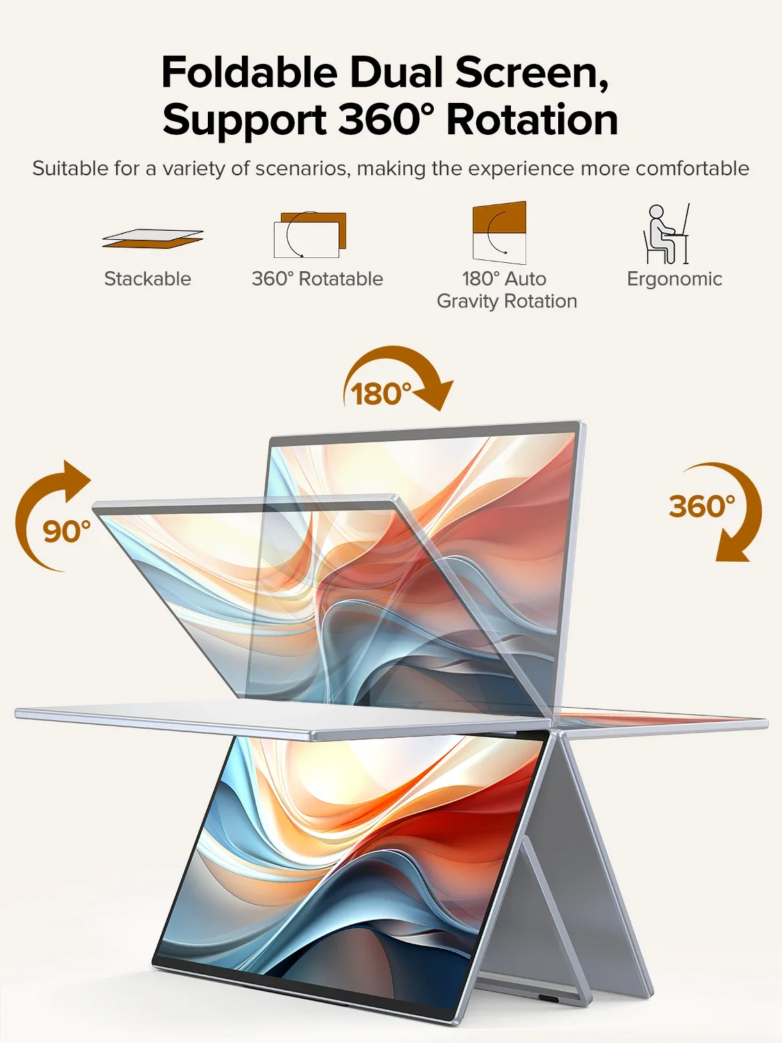 UPERFECT Ʈ ũ ޴ ̽   ũ, VESA ͽٴ , Ʈ   OS, 1080P FHD IPS, 15.6 ġ