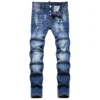 Men's Ripped Jeans Luxury Brand Light Blue Holes Long Trousers Quality Male Fashion Stretch Slim Pants Men Skinny Jeans 44-58 4