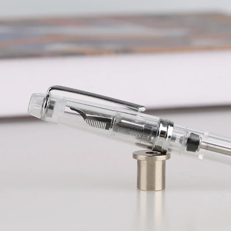 PENBBS 268 Vacuum Filling Fountain pens Fully Transparent MOONMAN Pen Resin Iridium F M Nibs Writing Gift Pen Office Supplies 6