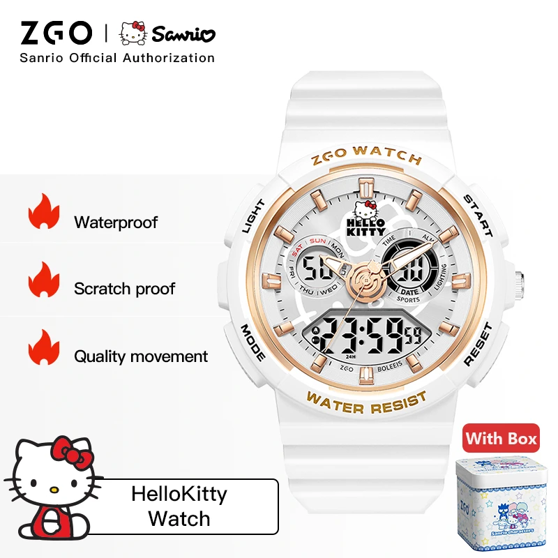 ZGO X Sanrio Hello Kitty Middle and High School Students Girls Electronic Watch Teenage Waterproof Luminous Watches Gift 862 2