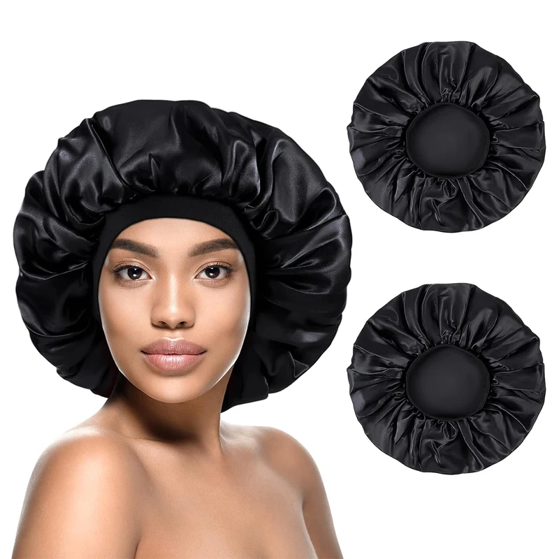 Satin Bonnet Purple Pink For Curly Hair Black Women Sleep Cap Night Head Cover/Wrap Scarf Protect Braid