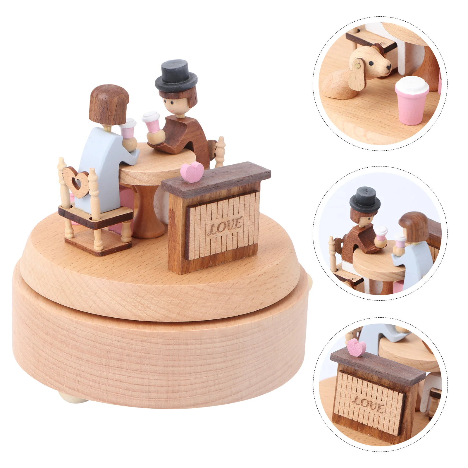 

Love Couple Musical Box Creative Birthday Gift Clockworek Musical Box Book Desktop Decoration Love Story Melody