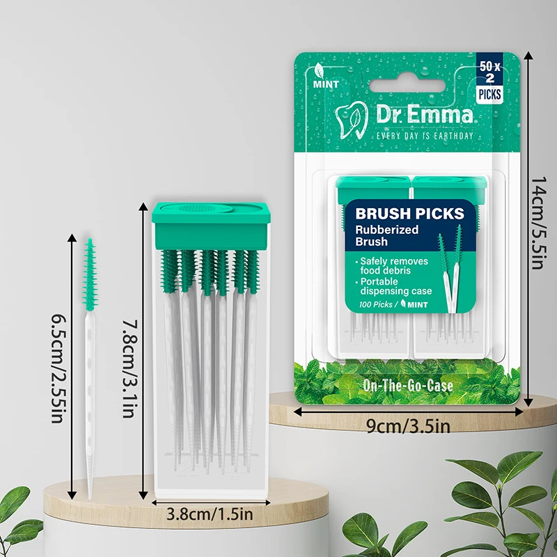 100pcs 치간 실리콘 브러쉬 치과 이쑤시개 치아 사이의 브러쉬 실리콘 이쑤시개 스레드 구강 청소 도구