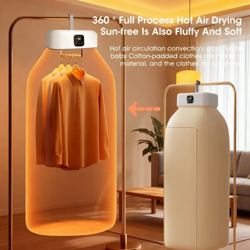 Multifunctional Portable Clothes Dryer Intelligent Timed Foldable Travel Drying Machine UV Sterilization Electric Clothes Dryer