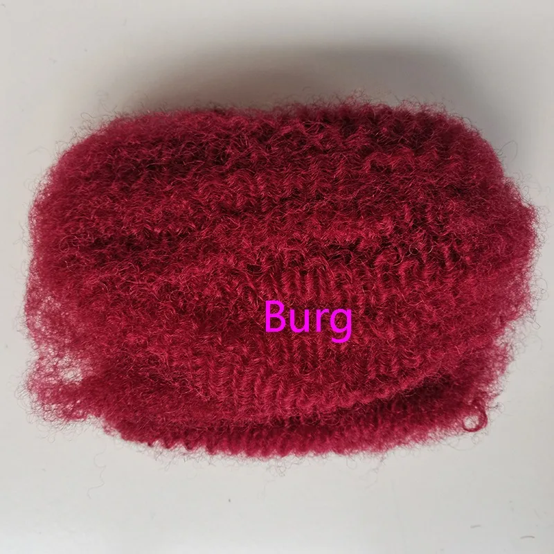 Premium 4C Afro Kinkys Bulk Hair 4#30#27#Burgundy 30g/50g Fluffy Human Hair Braiding Bulk Extensions for Women Styling Braiding 6
