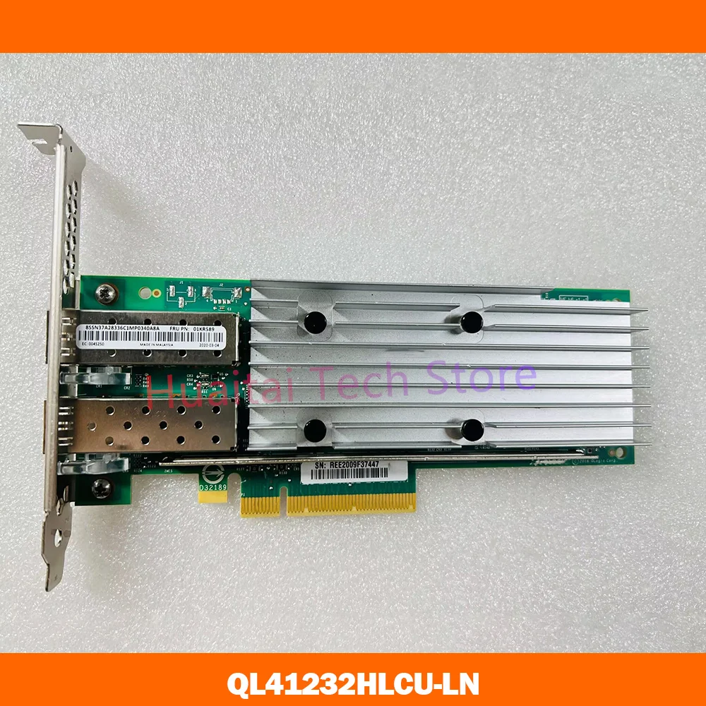 For QLogic 01KR589 10 25GB SFP28 2 Port 10 Gigabit Network Adapter QL41232HLCU LN