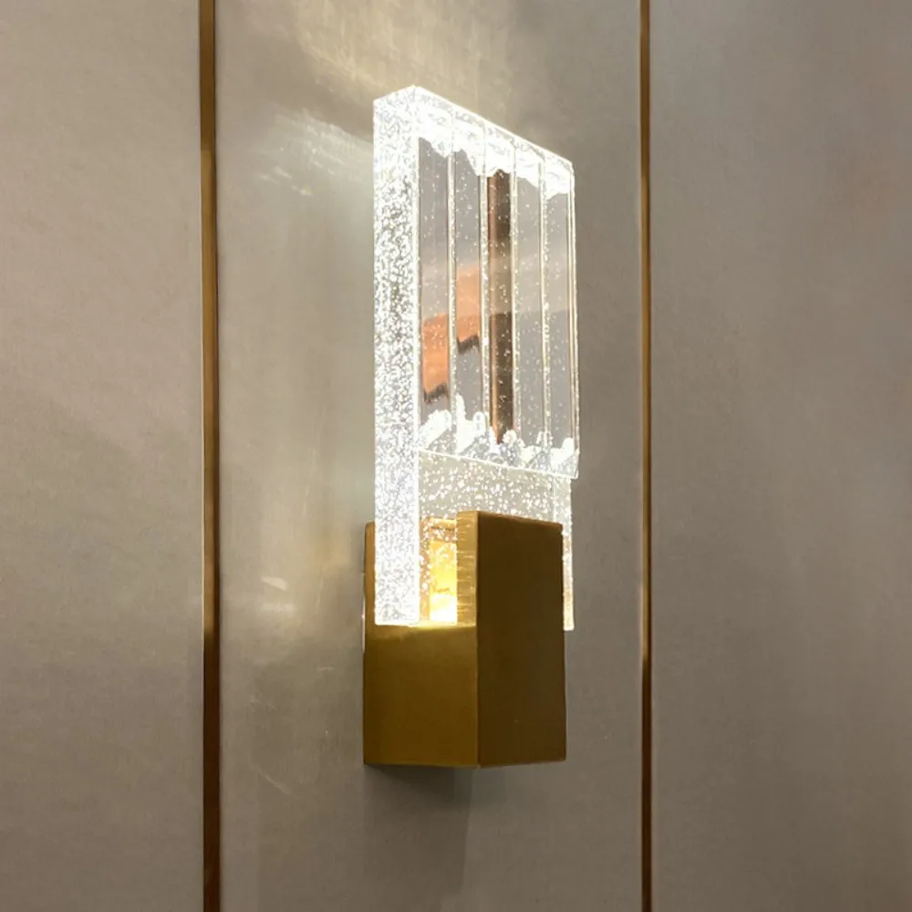 

Gold Crystal Wall Sconces, Modern LED Wall Lighting Bathroom Wall Lamp Fixtures for Living Room Bedroom Porch Entryway Hallway