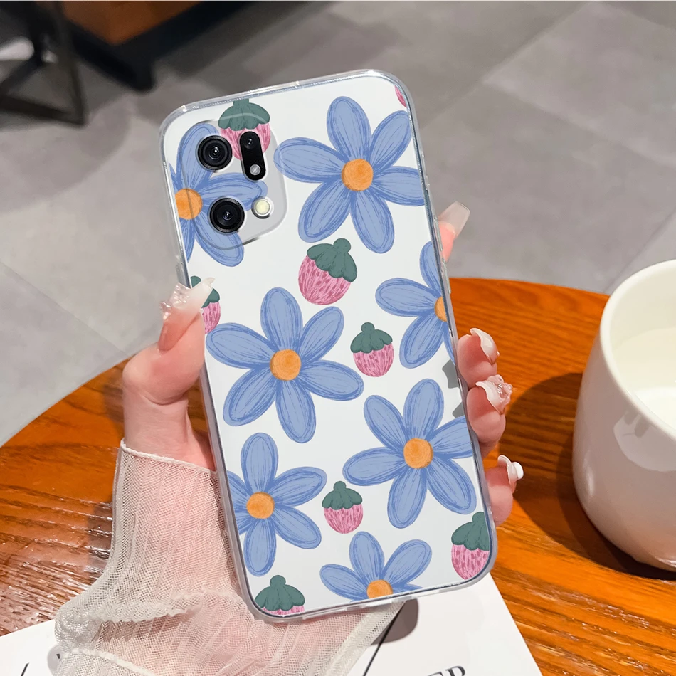 New Design Soft Clear Slim TPU Silicone Anti-Drop Phone Case for Oppo Find X5 Pro Lite