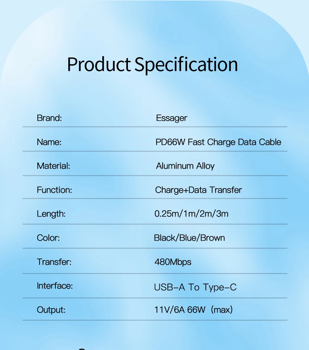 6A USB Cable Type C for Samsung Xiaomi Huawei 66W LED Fast Charging Charger USB