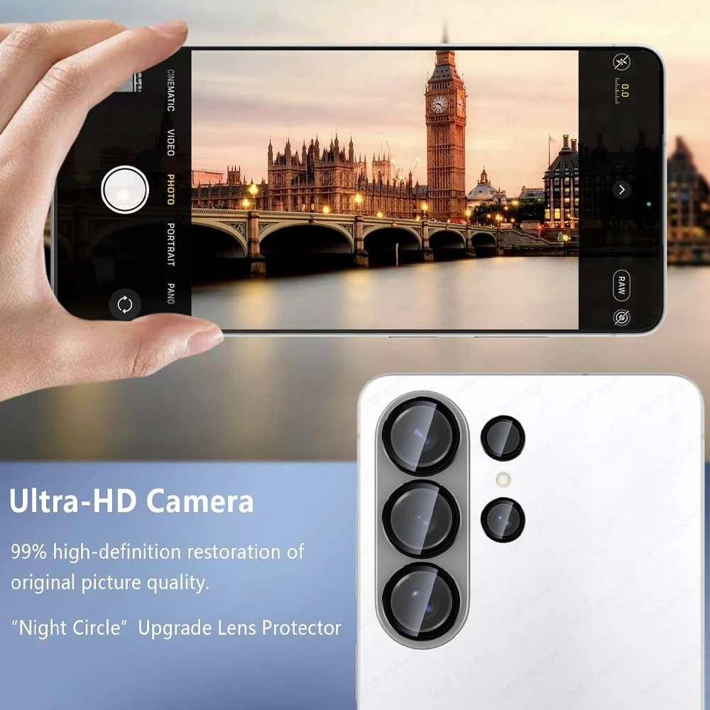 Ultra HD Anti-Scratch Tempered Glass Camera Lens Protector with Aluminum Ring