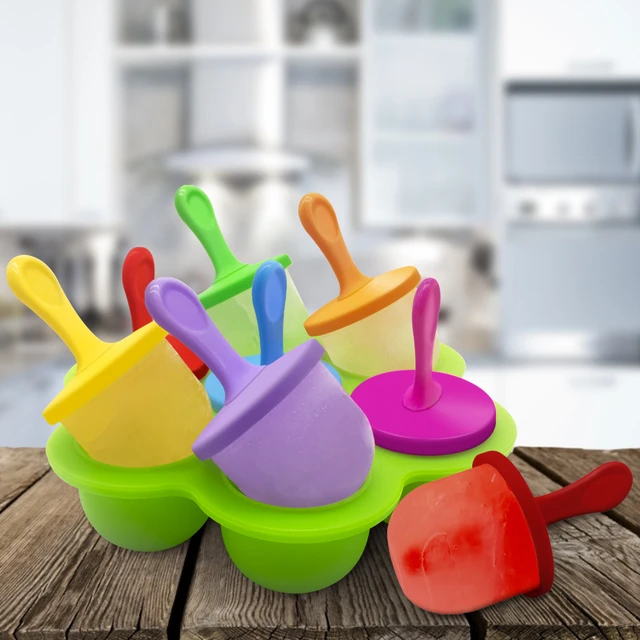 Mini Popsicle Molds 7 Cavity Mini Silicone Ice Pop Mold With Sticks And  Drip Guards Easy-Release BPA-free Ring Ice Cream Mould - AliExpress