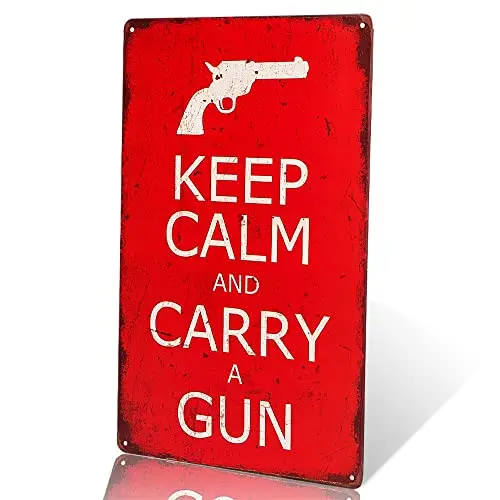 Dingleiever-Keep Calm And Carry A Gun Vintage Metal Sign Home Decor Tin Art Decor Vassoio Antigoccia House Wall Art