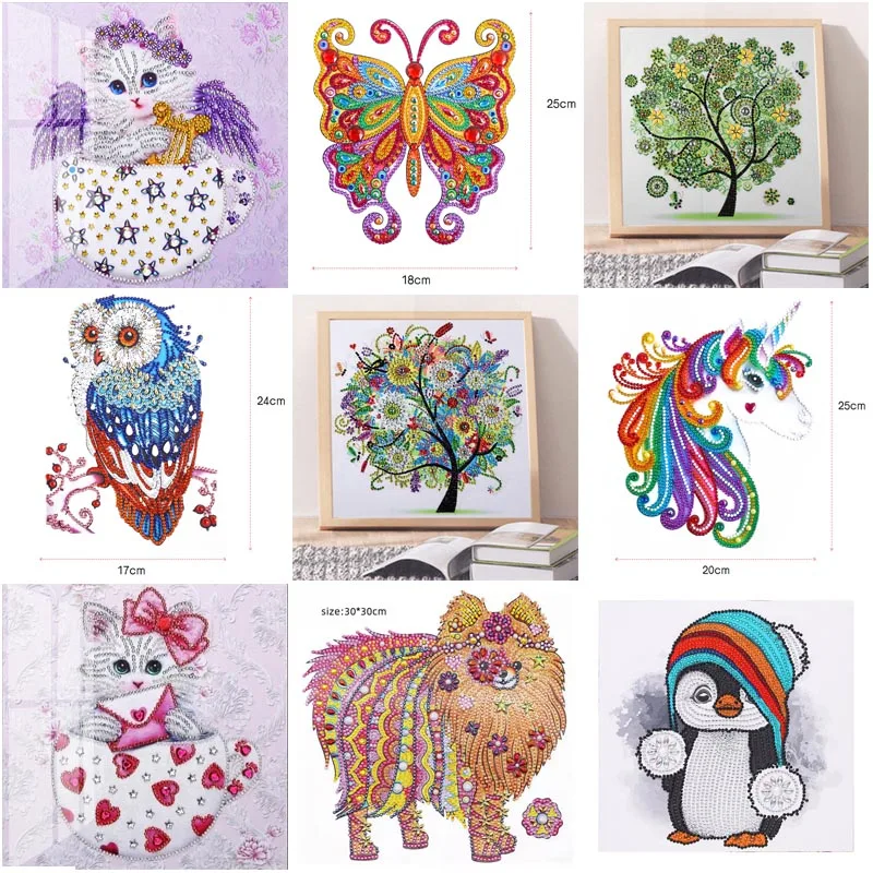 5D Cat Diamond Painting with Special Shape Diamond Embroidery Spring Autumn Winter Seasonal Rhinestone Mosaic Stickers
