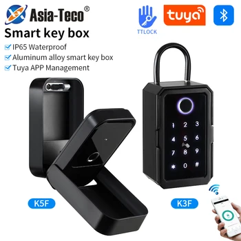 Fingerprint Key Box Storage Secret Key Lock Fusebox BLE Tuya / Ttlock App Unlock Support Wifi Gateway Secreta Safety Box Padlock 1
