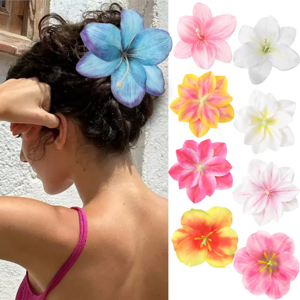 Large Flower Hairpin For Women Bohemia Hawaii Side Clip Styling Headwear Ladies Party Travel Hair Clips Accessories Barrette