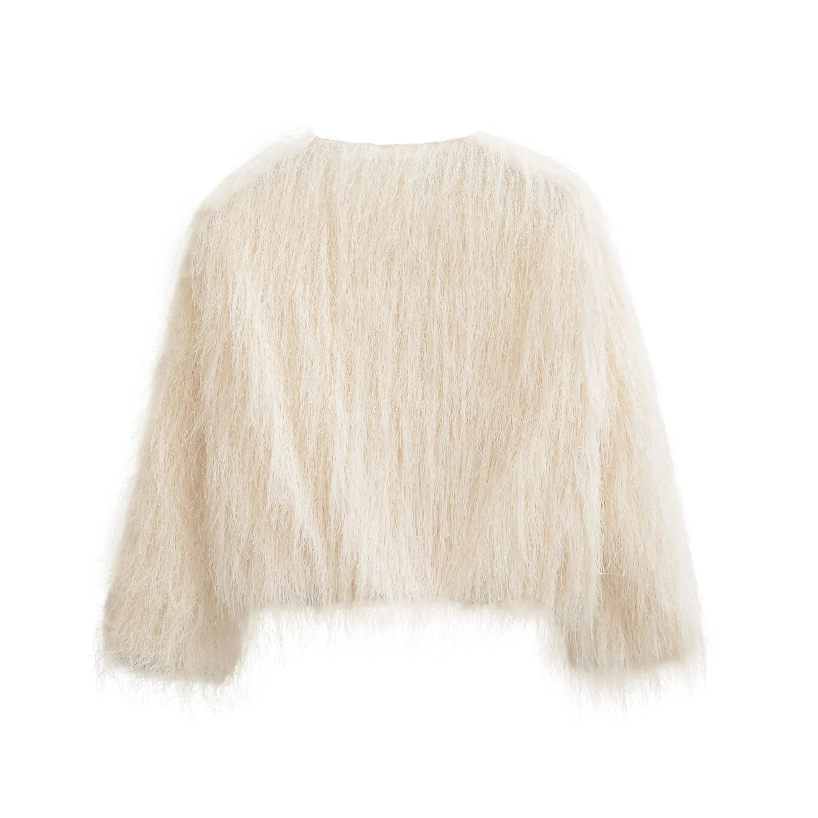 KONDALA 2025 Herbst Winter Elegante Weiße Frauen Quaste Kurze Mäntel Mode Einreiher Casual Weihnachten Party Damen Kurze Tops – Detail 3