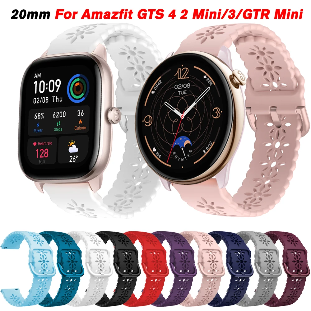 

20mm Band Silicone Strap For Amazfit GTS 4 2 Mini 2e 3 Pro GTR 42mm/Amazfit BIP U/S Lite Smart Wristband Replacement Bracelet